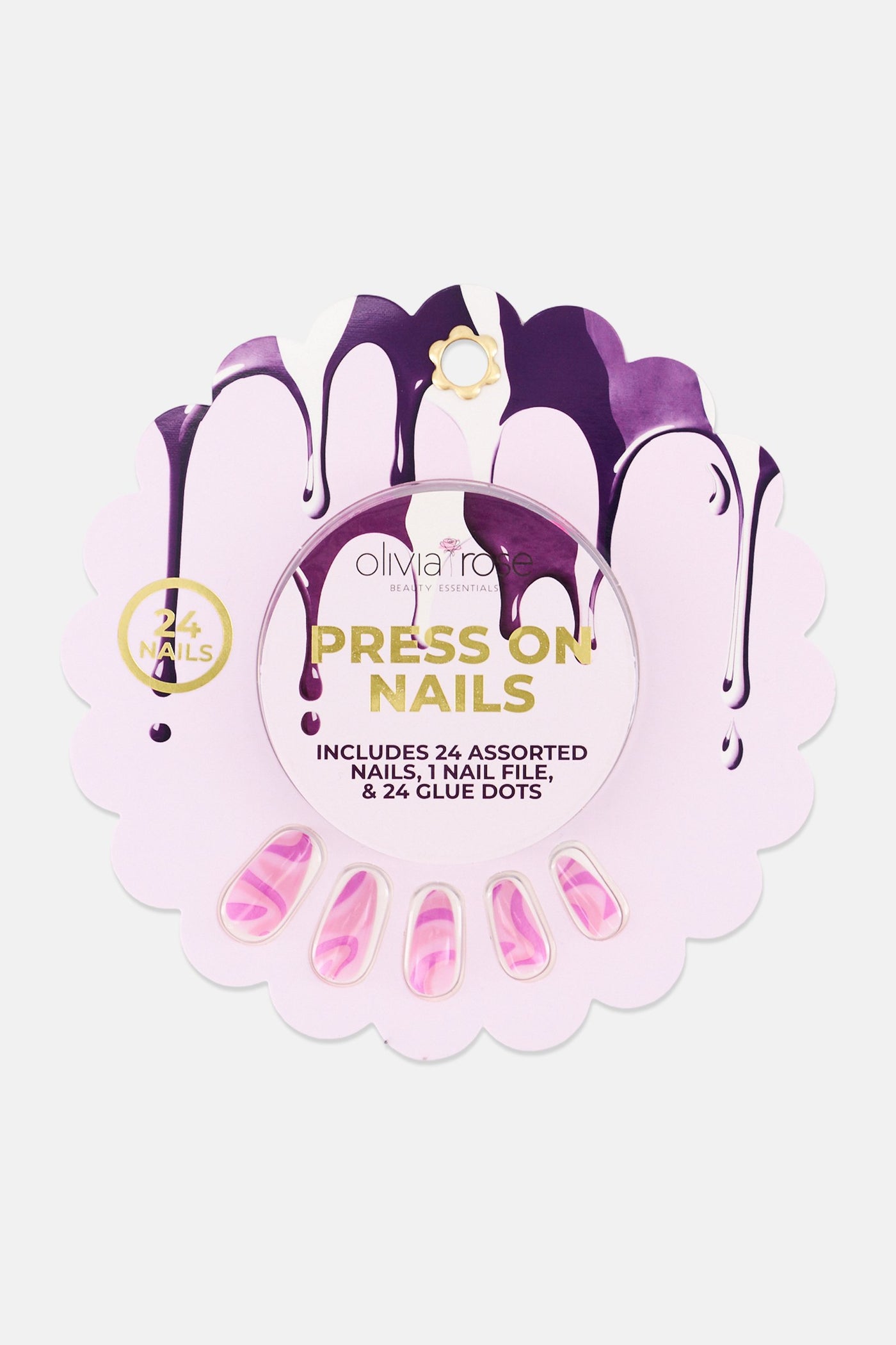 49 Pcs Press On Nails, Multicolor