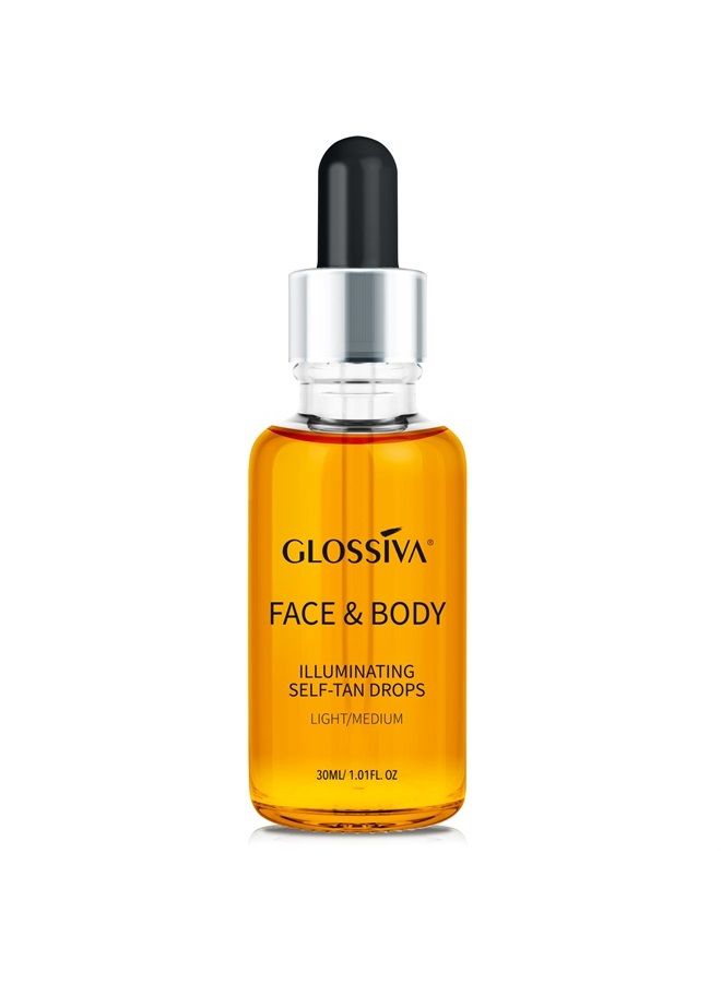 Self Tanner drops for Face and Body Self Tanning Drops,30ml Natural Sunless Tanning drops for Perfect Golden Glow - Vegan, Friendly & Cruelty Free