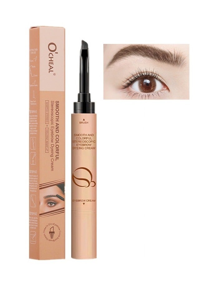 Eyebrow Dyeing Cream 2 in 1 Shaped Stereo and Holding Makeup Smooth Colorful Stereoscopic Eyebrow Cream Waterproof Sweatproof Quick Dry Eyebrow Dyeing Pencil Honey Tea 01