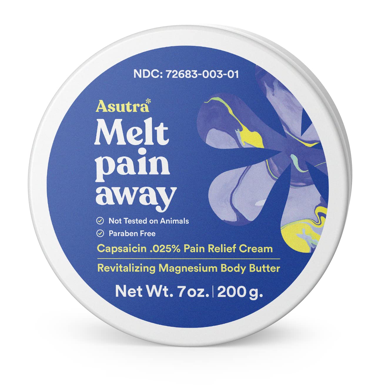 ASUTRA Melt Pain Away Topical Magnesium Cream for Pain Relief with Soothing Capsaicin for Leg Cramps & Muscle Soreness