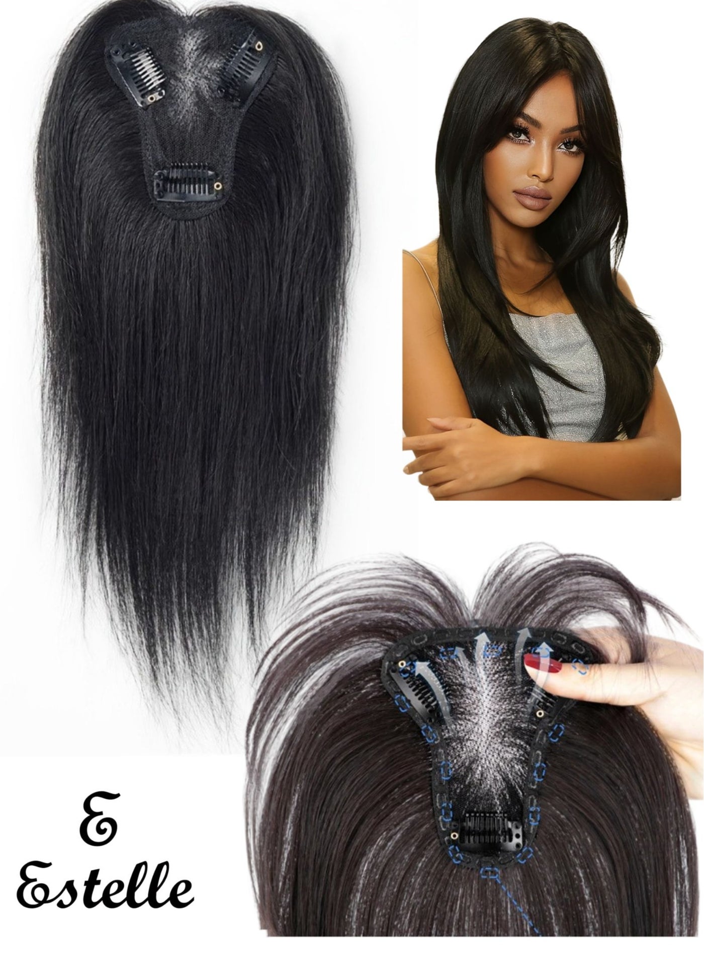 Hair Toppers for Women Real Human Hair Toppers Hair Pieces for Women with Thinning Hair Human Hair Toppers with Bangs Clip in Hair Extensions
