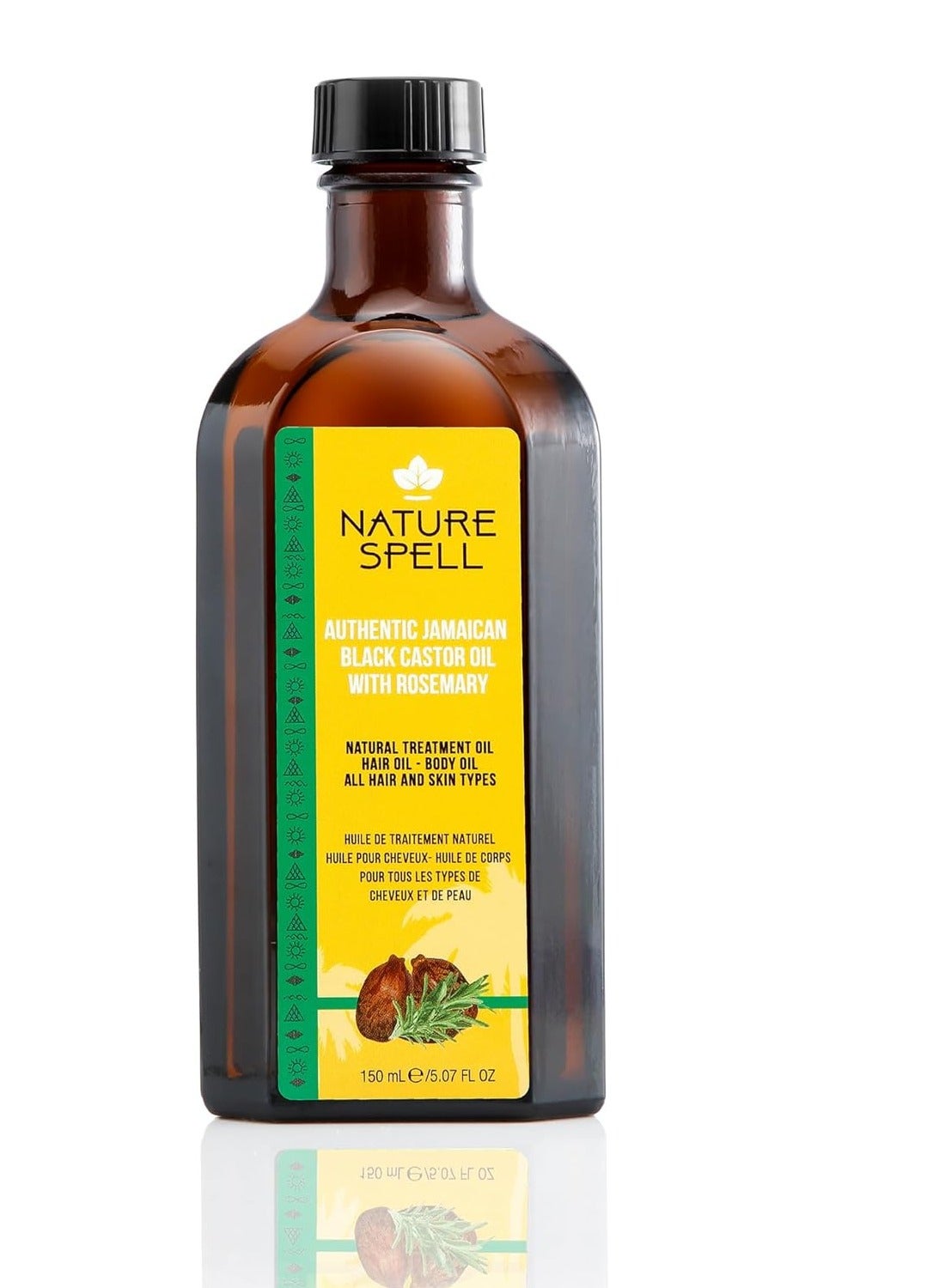 Nature Spell Jamaican Black Castor Oil with Rosemary 150ml – Hair Growth & Skin Care Solution