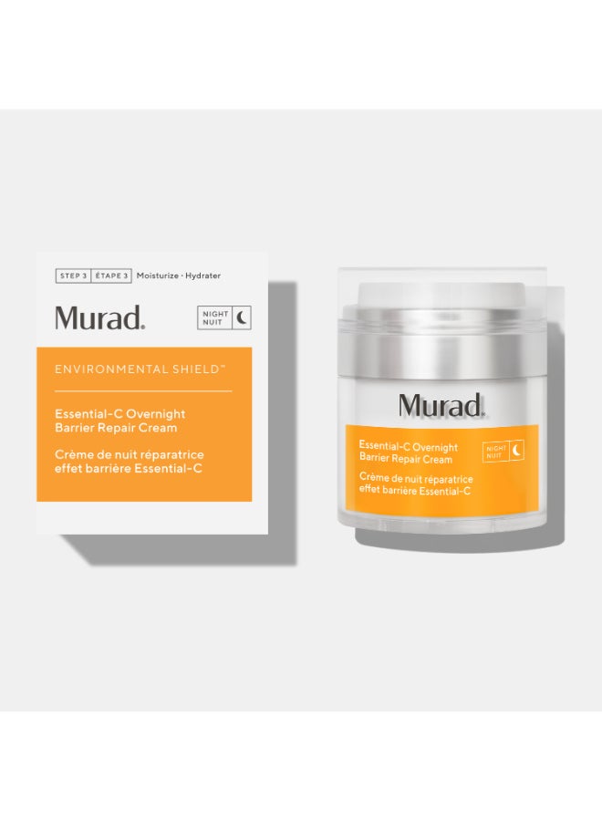 Murad Essential-C Overnight Cream 50ml – Evening Detox for Stressed Skin, Vitamin C & Melatonin, Barrier-Repair Cream for Skin Fatigue Relief 50ml
