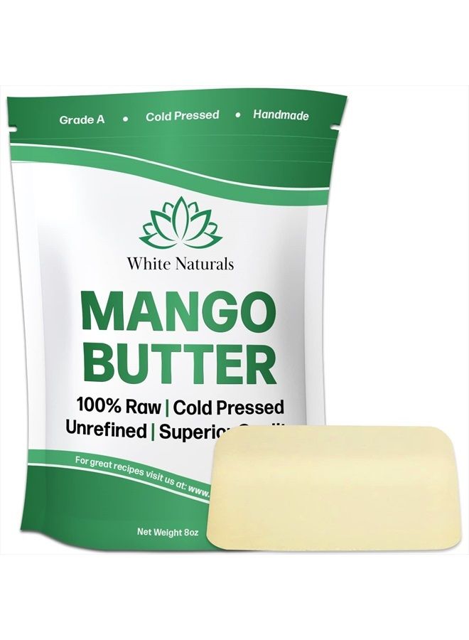 Unrefined Mango Butter 1lb Raw, Organic, Natural, Great Moisturizer, Cold Pressed, Can Substitute Shea Butter in DIY Body Butters, Soap Making Base, Lotions, Lip Balm and Hair Growth or Use Alone 16oz