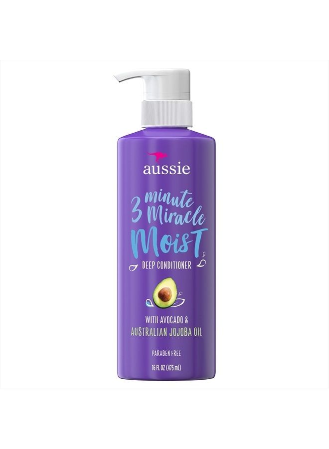 Paraben-Free Miracle Moist 3 Minute Miracle Conditioner w/ Avocado for Dry Hair Repair, 16.0 fl oz
