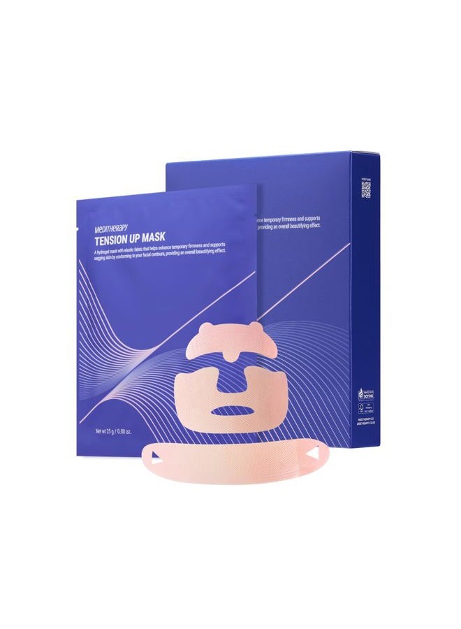 Tension Up Mask 5EA - Korean Collagen Face V Line Lifting Mask - Hydrating Firming & Skin Tightening for Sharp & Sculpted Contour - Matrixyl & Peptide Gel Facial Mask for Youthful Radiance