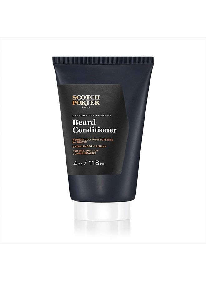 Restorative Leave-In Beard Conditioner for Men | Deeply Conditions, Softens & Shines | Formulated with Non-Toxic Ingredients, Free of Parabens, Sulfates & Silicones | Vegan | 4oz Bottle