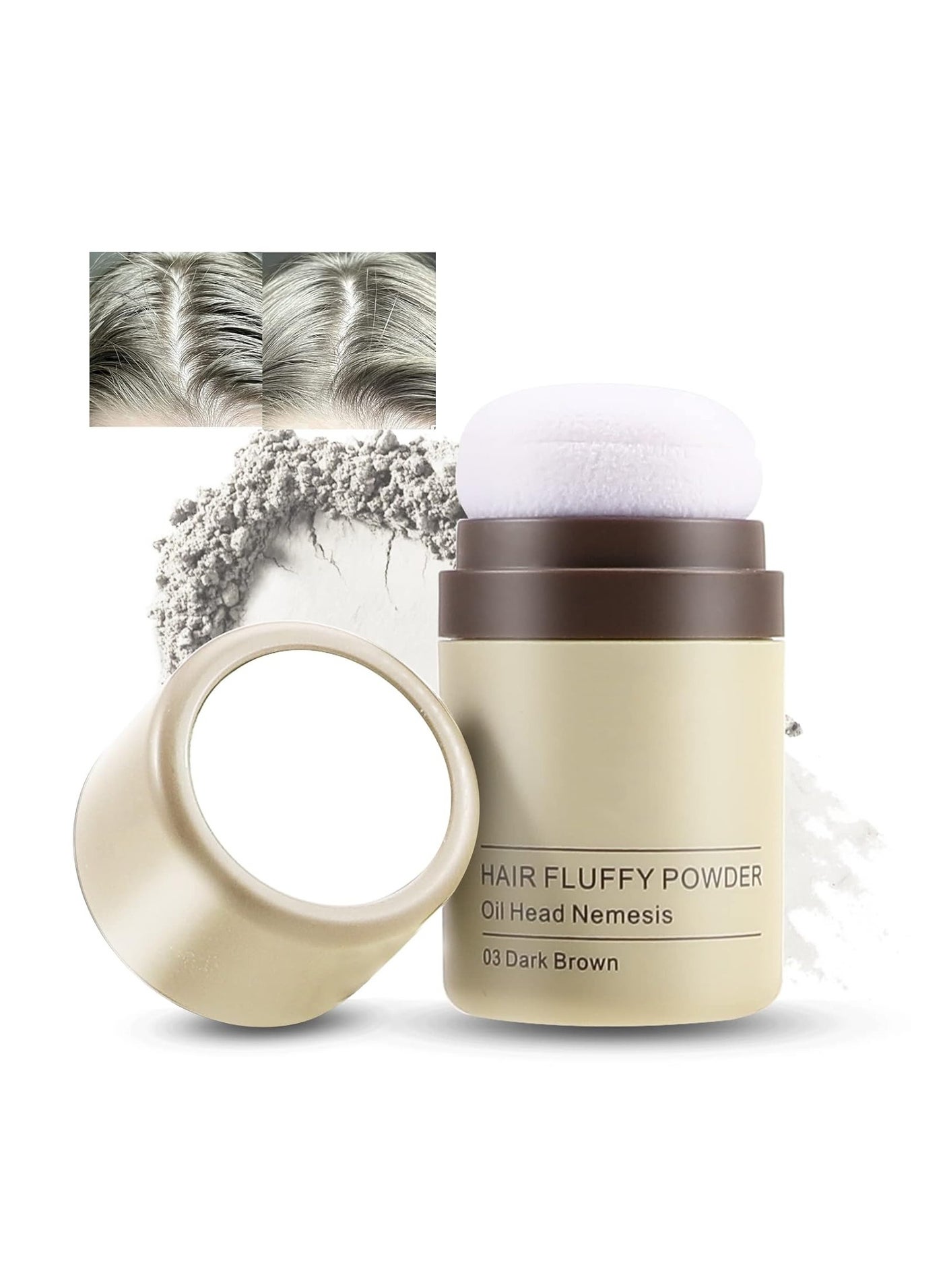 Hairline Powder, Instantly Conceals Hair Loss, Hair Powder for Thin Hair, Root Touch Up Powder Hair Shadow Cover Hair Loss Instantly, Hairline Powder for Women Men, Root Touch Up Hair Powder (White)