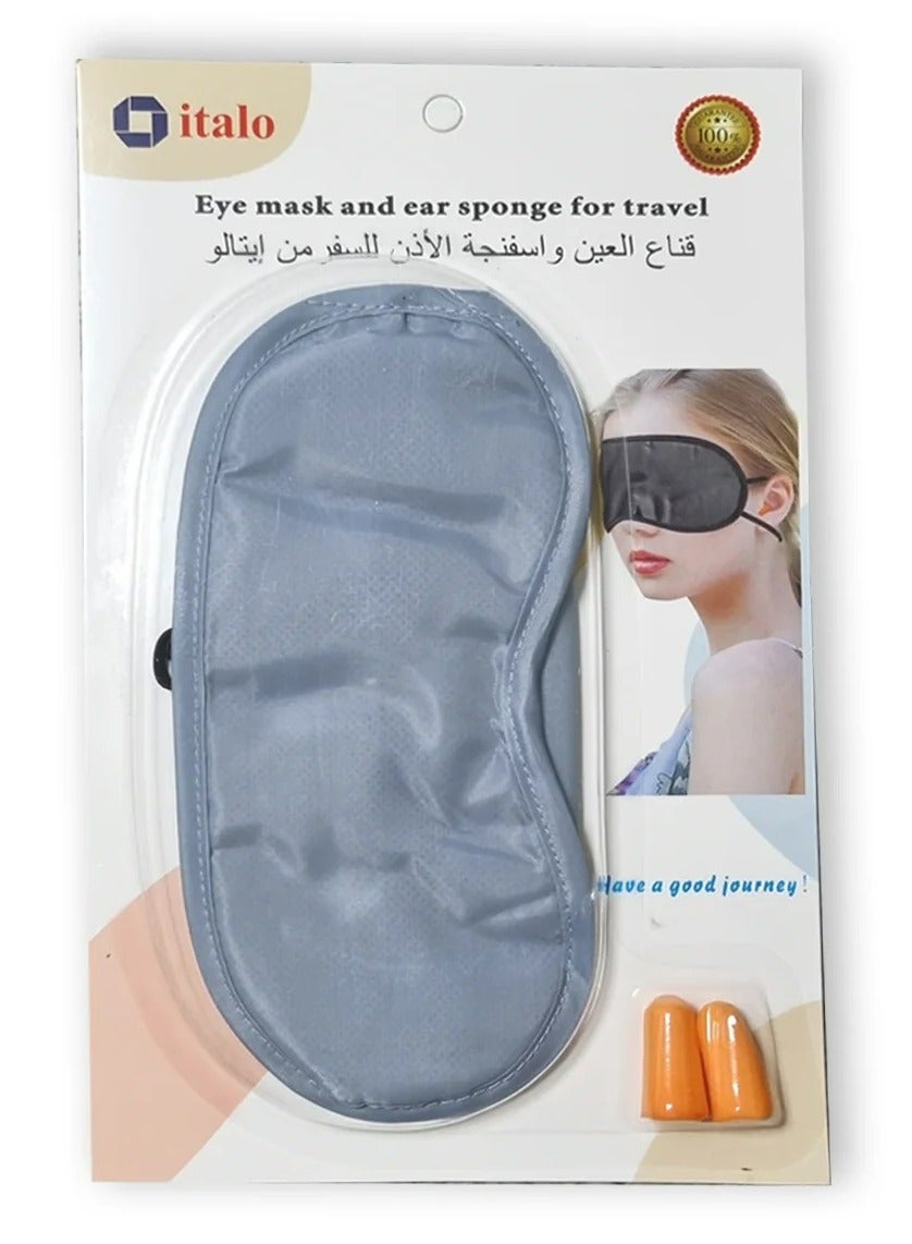 Eye Mask and Ear Plug Set, Grey