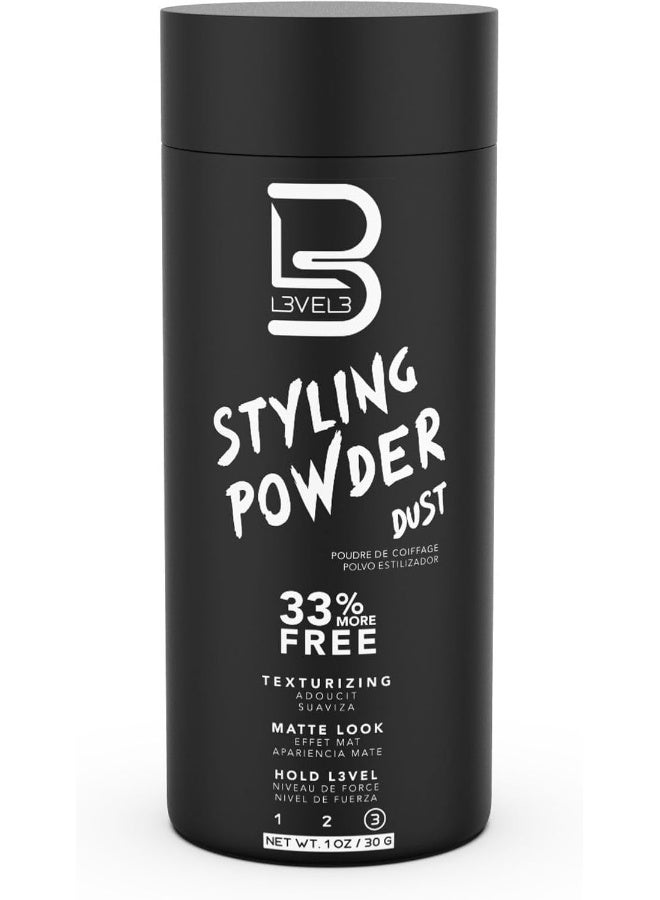 Level 3 Styling Powder - Natural Look Mens Powder - Easy to Apply with No Oil or Greasy Residue - Level Three Delivers Matte Finish