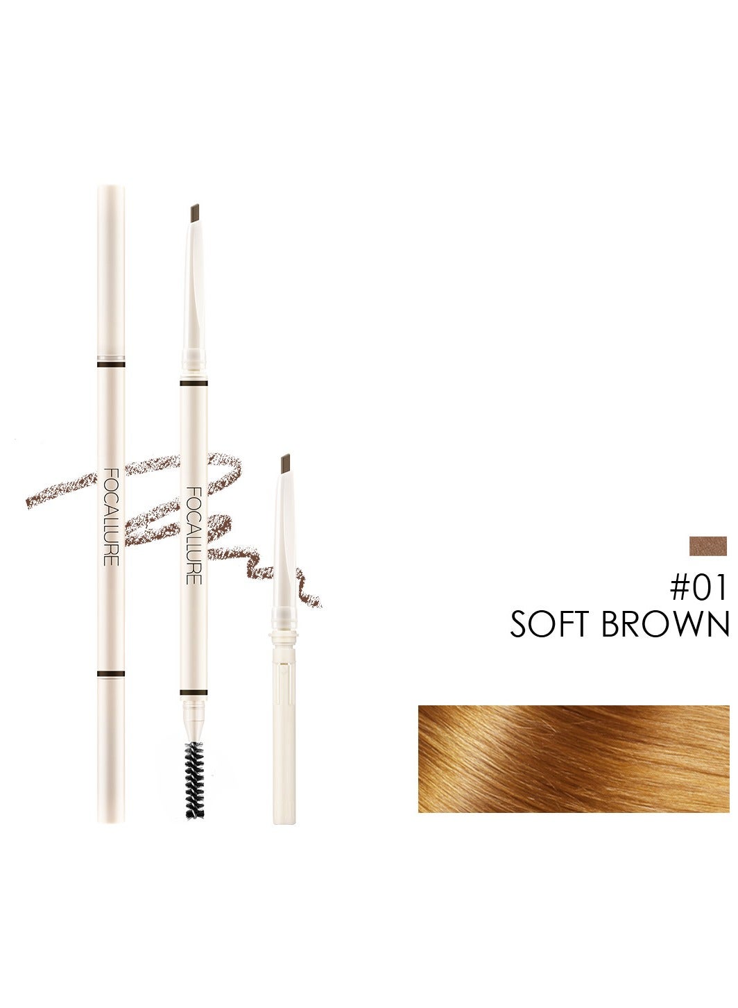 Artist Sketch Eyebrow Pencil Superfine Triangle & Round Head Longlasting Waterproof Eyebrow Pencil
