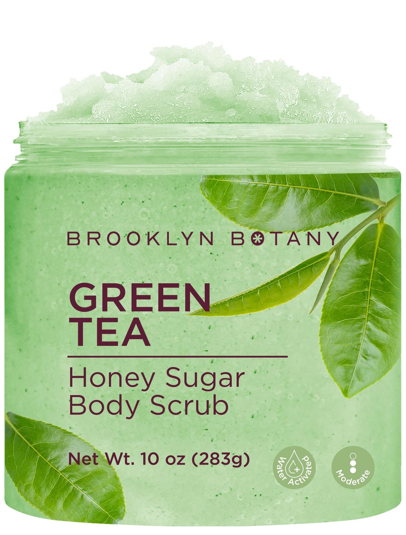Brooklyn Botany Green Tea Honey Sugar Scrub for Body 10 oz â€“ Deeply Hydrating and Gently Exfoliating Body Scrub for Women and Men â€“ Moisturizing and Nourishing the Skin
