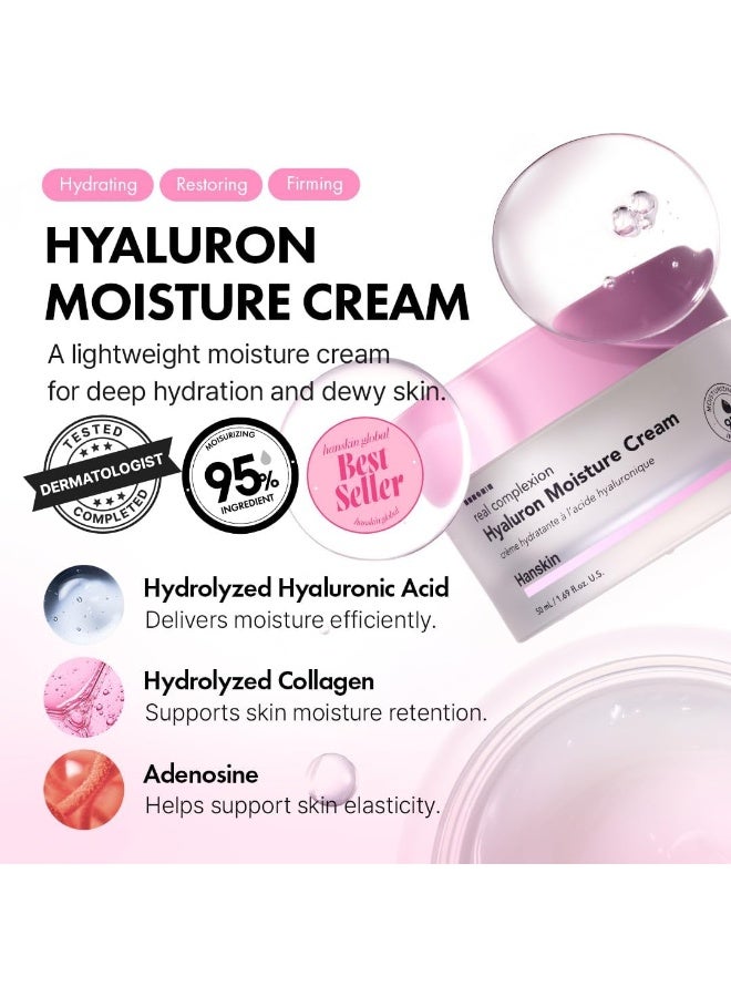 Hyaluron Moisture Cream 50ml — Hyaluronic Acid Gel Moisturizer with Niacinamide, Ceramide NP & Hibiscus Extract — 24H Hydration for Glass Skin, 1.69 fl oz - image 2