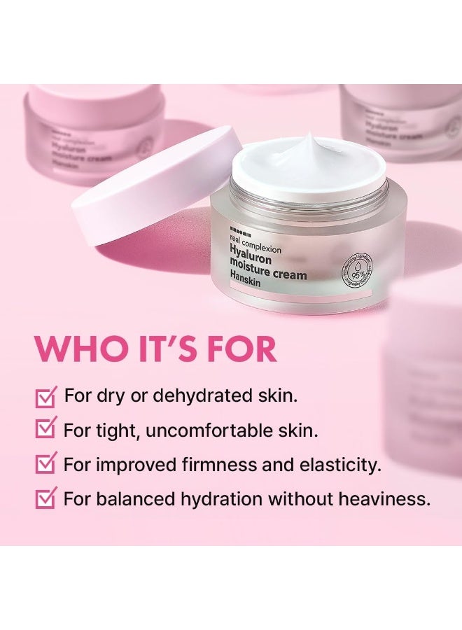 Hyaluron Moisture Cream 50ml — Hyaluronic Acid Gel Moisturizer with Niacinamide, Ceramide NP & Hibiscus Extract — 24H Hydration for Glass Skin, 1.69 fl oz - image 7