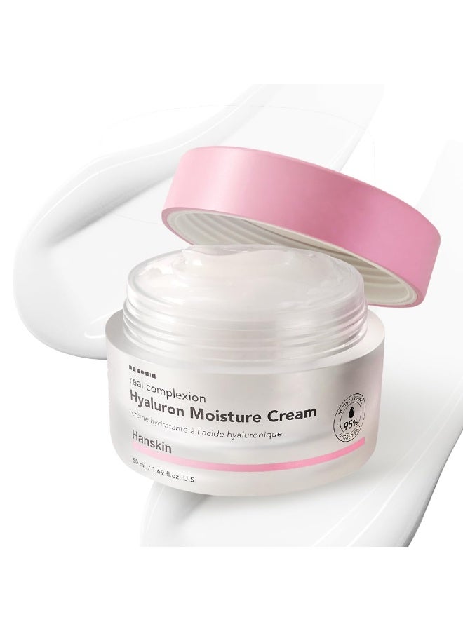 Hyaluron Moisture Cream 50ml — Hyaluronic Acid Gel Moisturizer with Niacinamide, Ceramide NP & Hibiscus Extract — 24H Hydration for Glass Skin, 1.69 fl oz