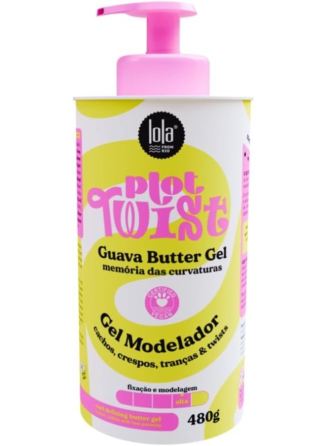 Plot Twist Guava Butter Gel For Curly Hair - Provides Strong Hold, Adds Shine & Defines Curls Without A Crunchy Feel (480 G)