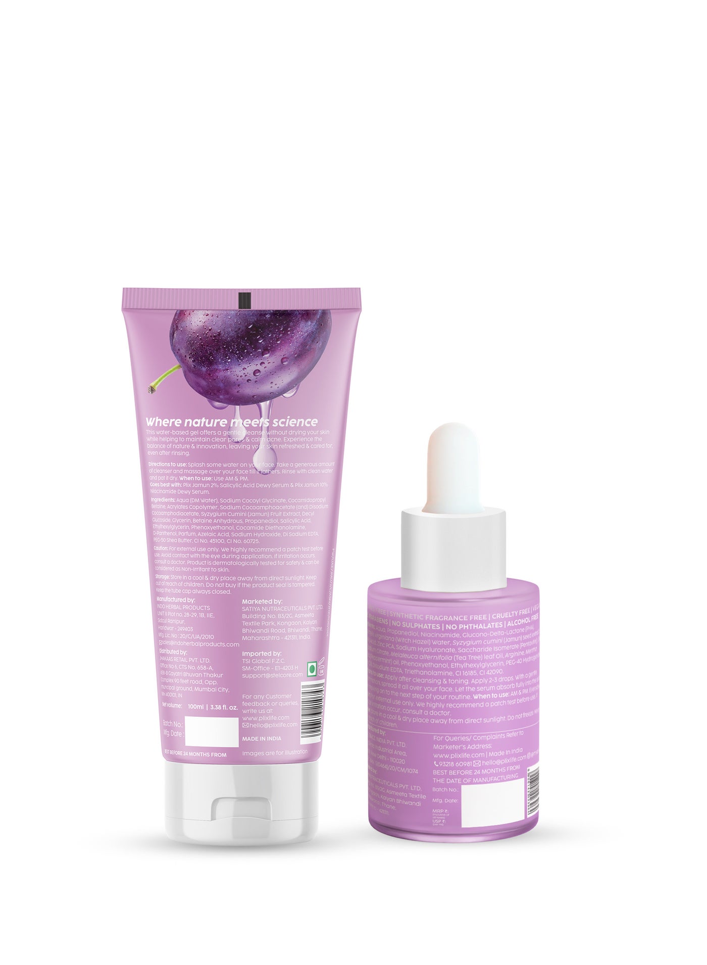 Jamun Face Wash and Acne Marks Serum Combo(100ML + 30ML) For Acne spots & Oil Control, For Breakouts Oily & Acne Prone Skin Women & Men - image 2