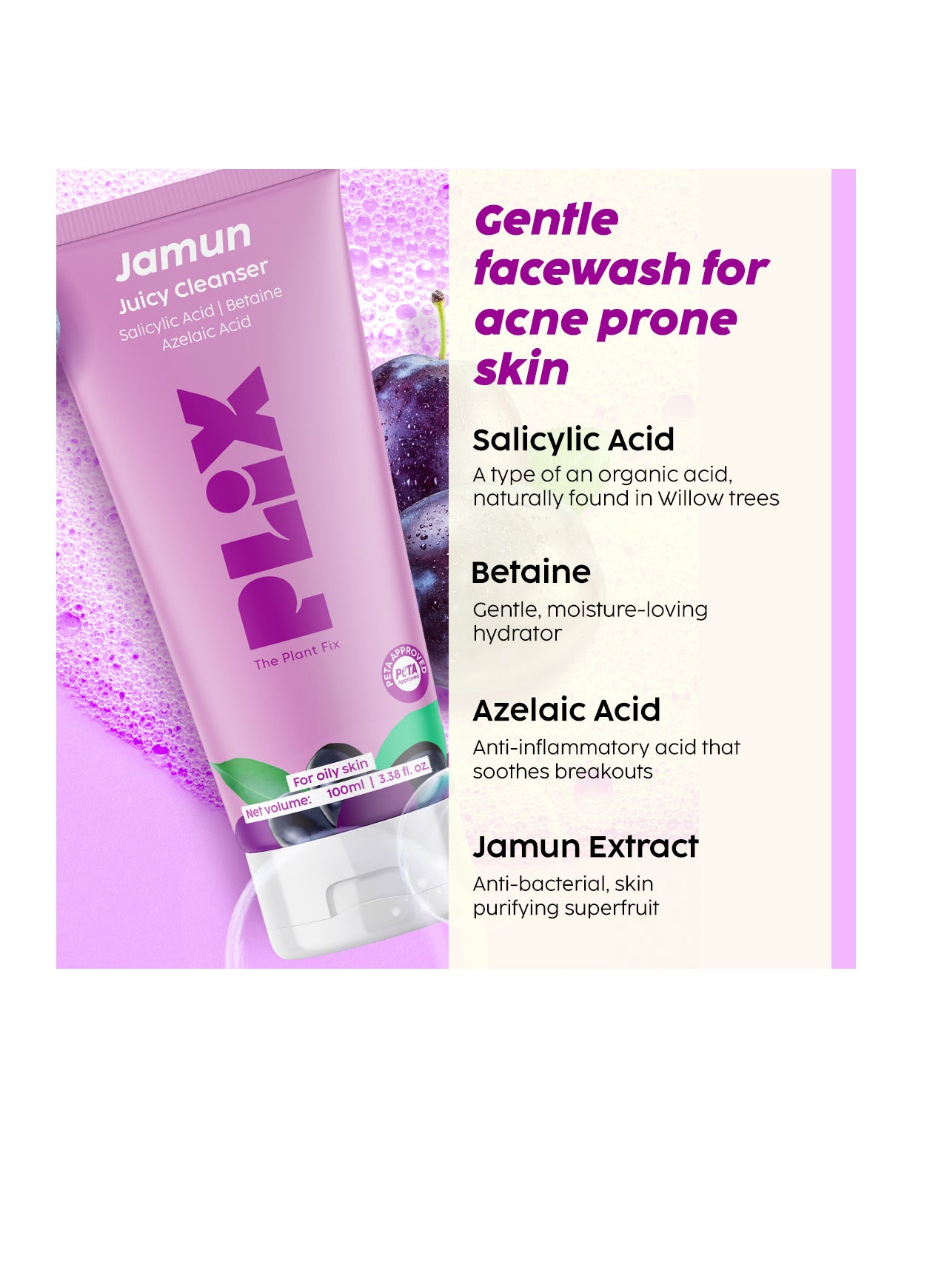 Jamun Face Wash and Acne Marks Serum Combo(100ML + 30ML) For Acne spots & Oil Control, For Breakouts Oily & Acne Prone Skin Women & Men - image 6