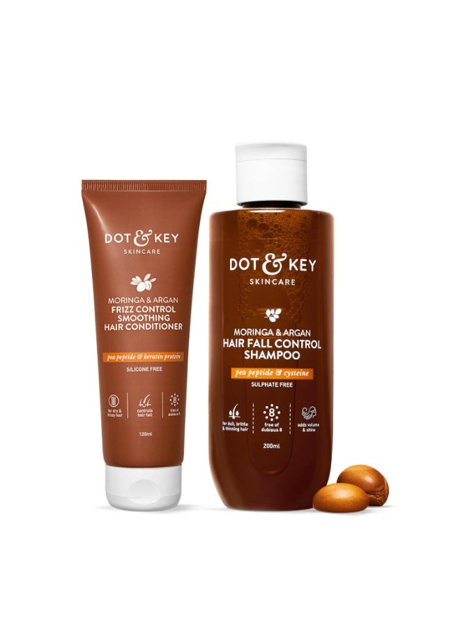 Moringa Argan Shampoo & Conditioner Combo | Shampoo 200ml, Conditioner 120ml