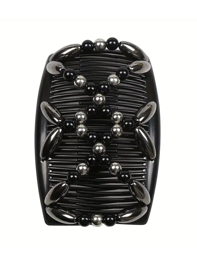 Elegant Beaded Hair Comb - Upwarp, Knot, and ponytail accessories - All hair types
