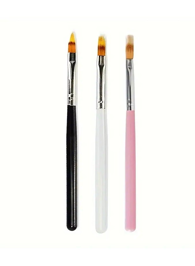 3pcs Ombre Nail Art Brush UV Gel Brushes for Manicure Nail Polish Gradient Drawing Blooming Pen Shadow Painting DIY Tools Accessories