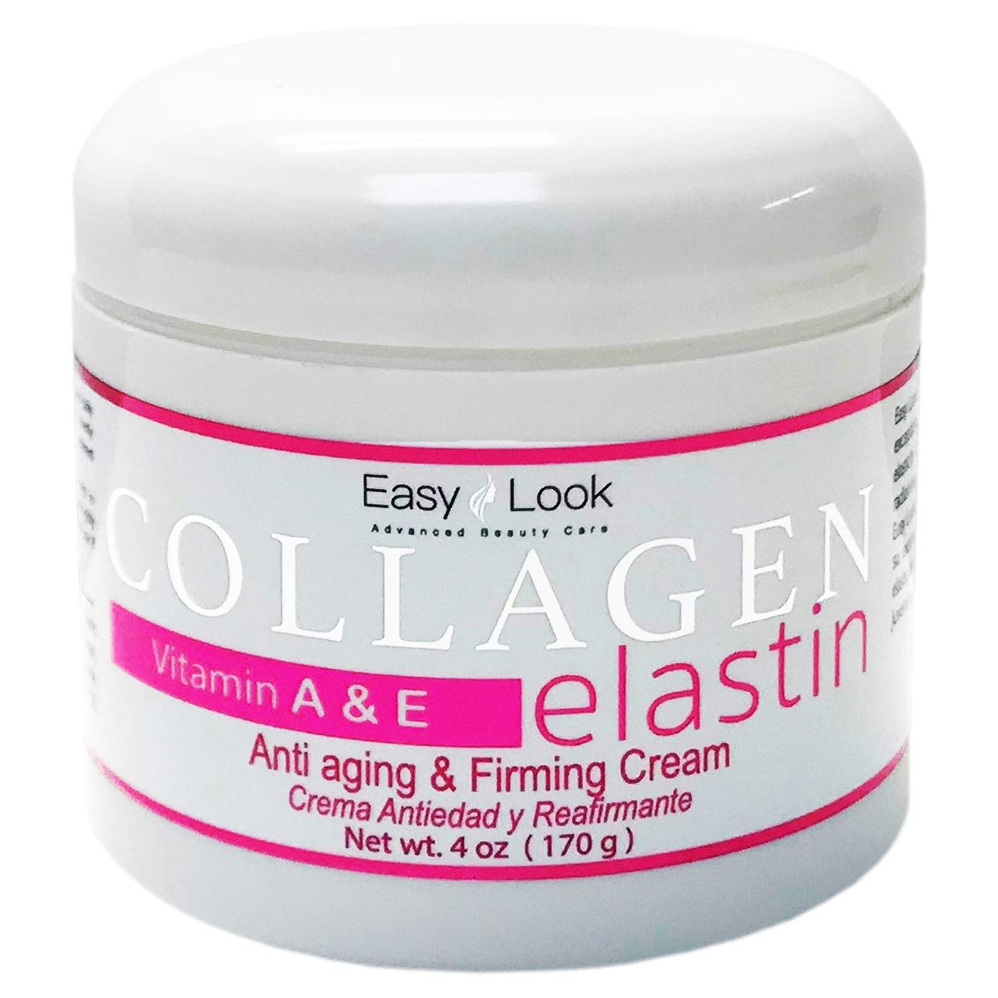 EASY LOOK Collagen Elastin Cream Vitamins A & E Anti Aging and Firming Cream 4oz