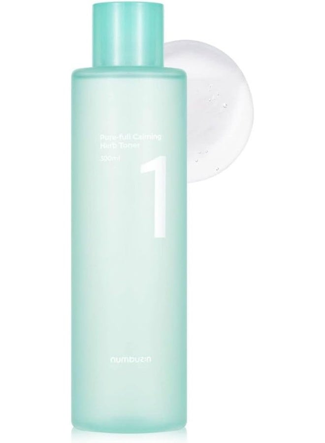 No.1 Toner | Pure-Full Calming Herb Toner | Breakouts, Redness, Excess Oil Control, Blackhead Removal | Centella Asiatica, Heartleaf, Licorice Root | Acne-Prone, Sensitive Skin | 300ml