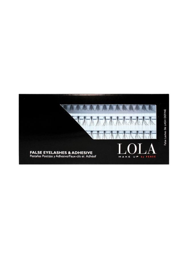 LOLA False Eyelashes 06 Lash Define Individual False Eyelashes with Adhesive – Buildable Volume & Reusable