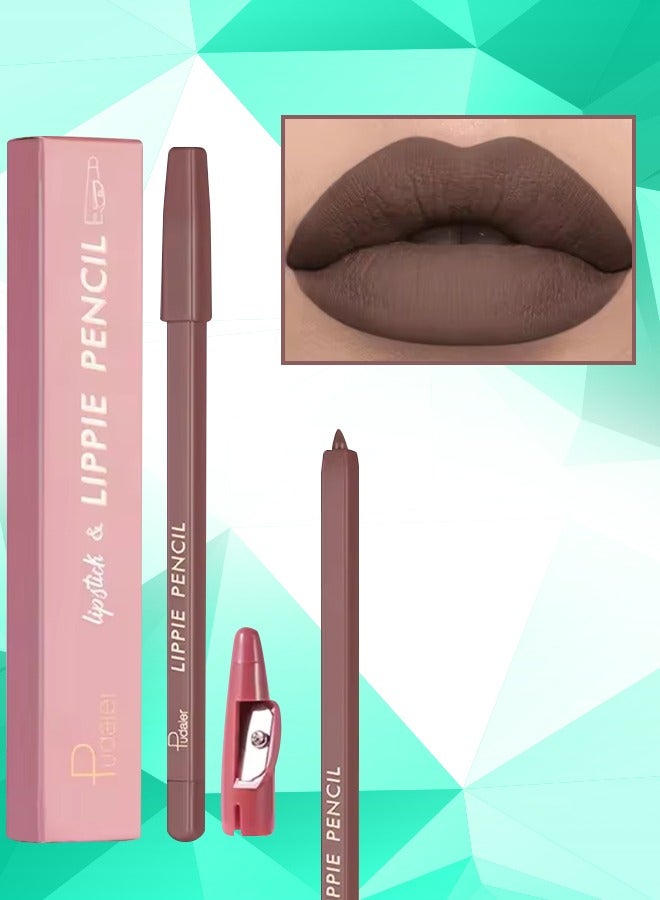 Lippie Pencil Lipstick with Sharpener Soft Lipliner Pencil Easy to Use Lip Makeup Lip Liner Pencil Matte Waterproof Long Lasting Lipstick Lip Contour Makeup Lip Set Full Color 11