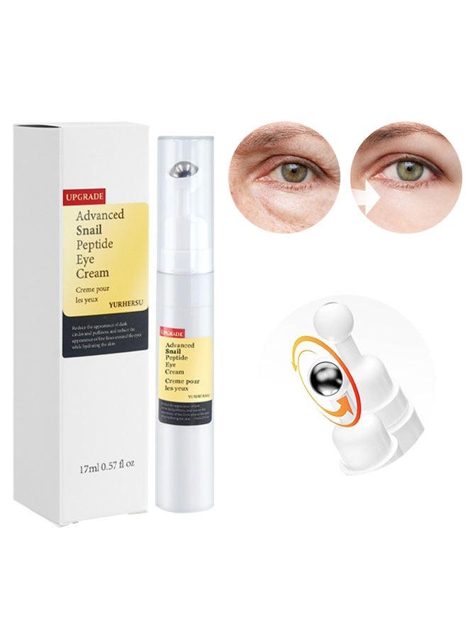 Upgrade Advanced Snail Peptide Eye Cream- Anti Wrinkle Eye Cream for Dark Circles and Puffiness Reduce Fine Lines,With Massage Applicator to Accelerate Absorption and Promote  Circulation Around The Eyes