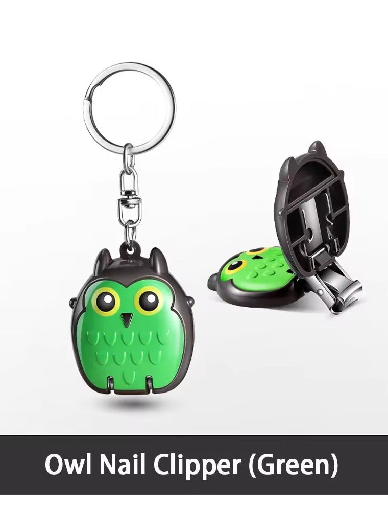 Mini Folding Nail Scissors, Single Set with Keychain, Hanging Decoration, Anti-Splash, Knife, Owl, Household