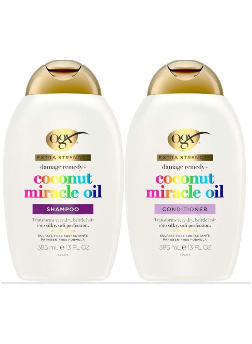OGX Coconut Miracle Oil Set – Damage Remedy Shampoo & Conditioner – 385ml ea