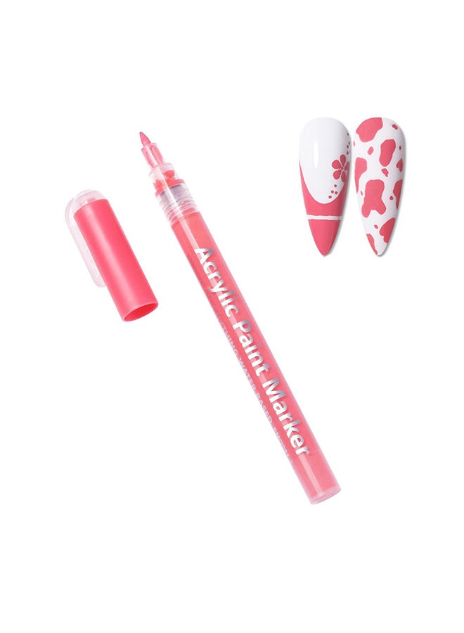 Acrylic Paint Markers Pens  for Nails Painting Wood Fabric Card Paper Ceramic & Glass Paint Marker  APM(Pink)