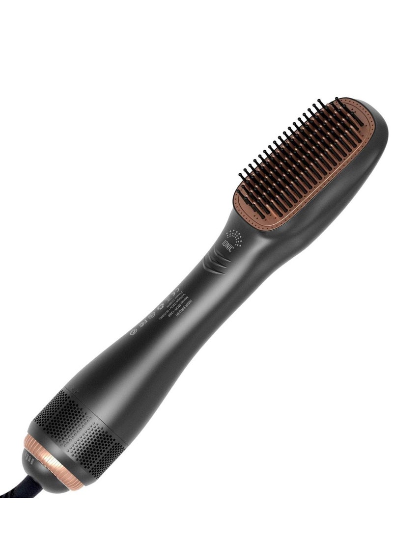 2-in-1 Professional Hair Dryer Brush – Hot Air Styling Comb with Negative Ion Technology | Straightening & Volumizing Blow Dryer Brush | Fast Drying, Frizz Control, Anti-Scald Design | Ideal for All Hair Types | Salon-Quality Styling at Home