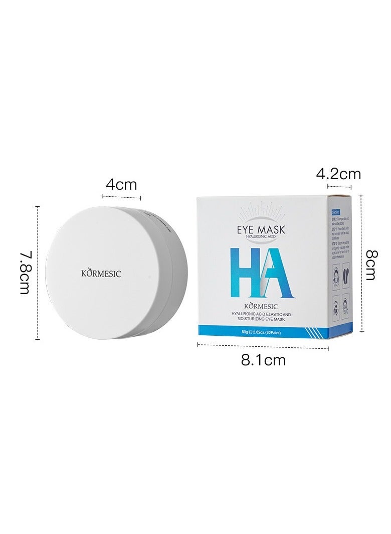 Hyaluronic Acid Eye Mask 80g (60 Sheets/30 Pairs) - Hydrating & Plumping
