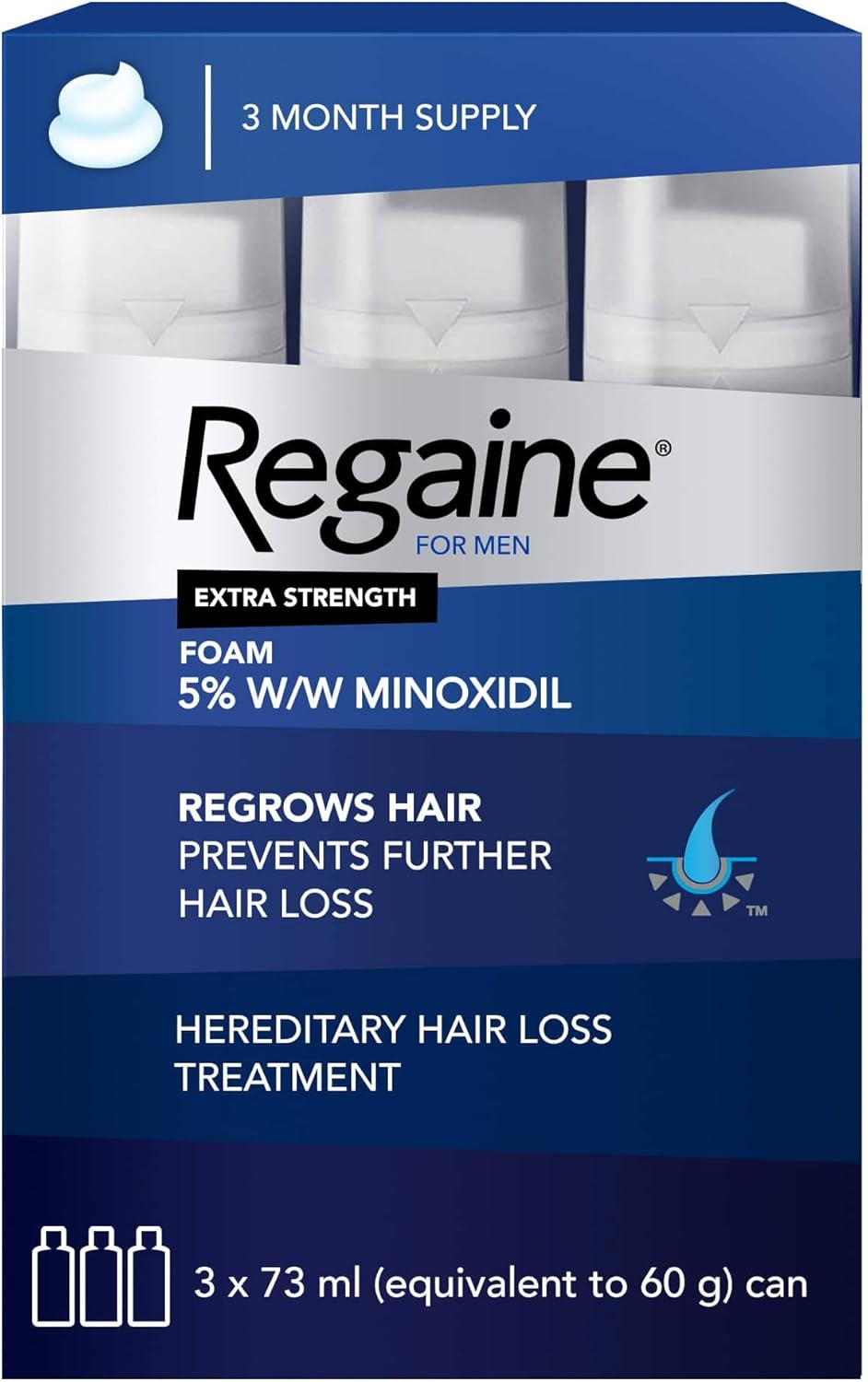 Regaine Men Foam 5% 60g Triple Pack