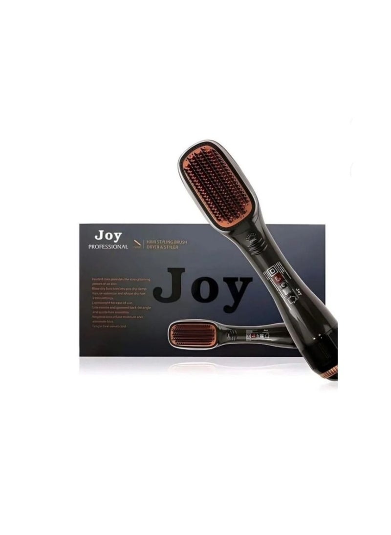 Joy Professional Hair Dryer Brush 2 In 1 Negative Ion Blow Dryer Straightening Brush Hot Air Styling Comb Electric Hair Straightener Styler
