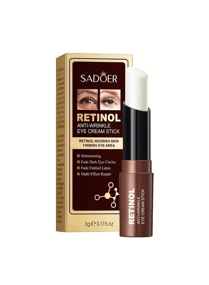 3g Retinol Eye Cream Stick - Hydrating, Firming, and Anti-Dryness Solution for Sensitive Skin - Hypoallergenic, Glycerin-Enriched, and Gentle Care for All Skin Types
