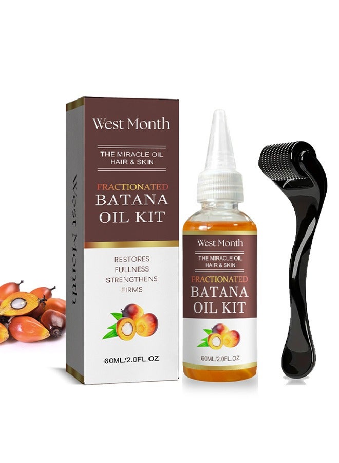 Batana Oil KIT-  100% Natural Batana Oil Organic With Micro-Needle Roller ,Hair Growth Serum For Men & Women, Enhances Hair & Skin Radiance