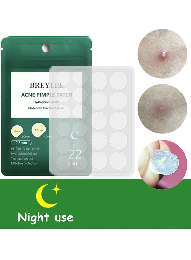 22 Patches Acne Pimple Patch ，Oil Control Anti Acne Facial Care ，Acne Spot ，Cystic Acne，Fungal Acne ，Face Acne Spot Treatment and Acne Scar Treatment Post Acne Marks Treatment，Pimple Remover Night Use