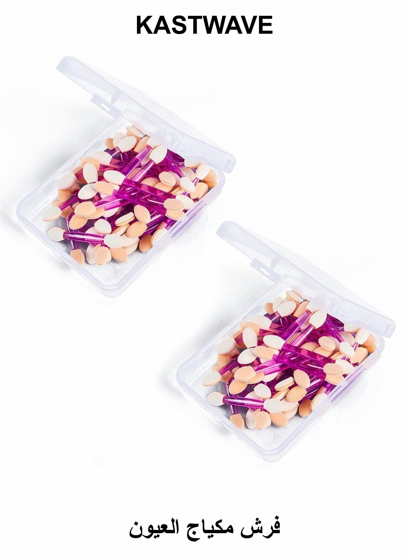 Disposable Eyeshadow Brushes, 100 Pcs Disposable Dual Sides Eye Shadow Sponge Applicators with Container