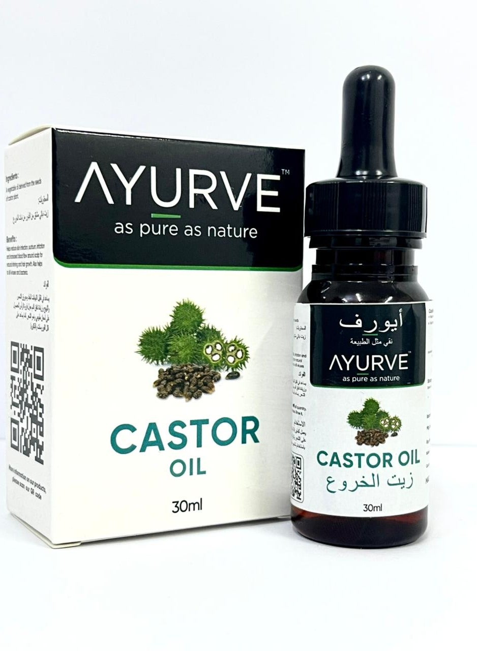 Pure Castor Oil 30ml – 100% Natural Cold-Pressed Oil for Hair Growth, Skin & Eyelashes