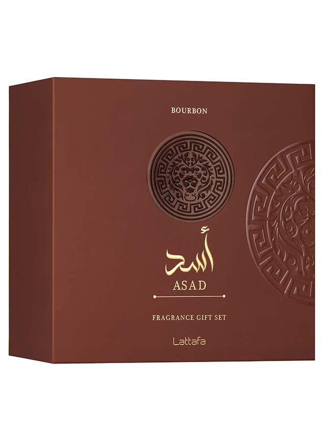 Gift Set - Asad Bourbon 100ml + 12ml + Shower Gel - image 3