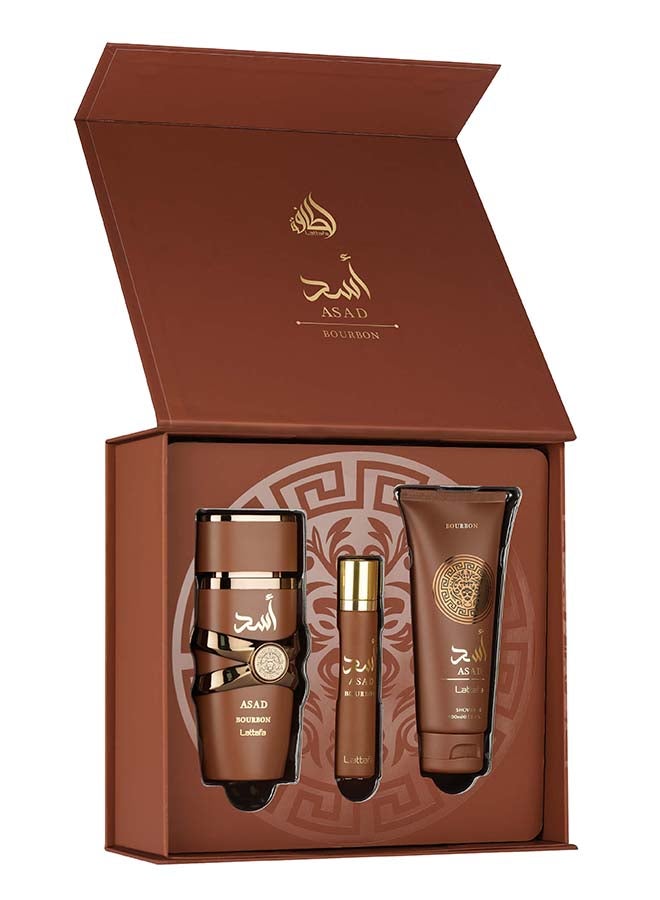 Gift Set - Asad Bourbon 100ml + 12ml + Shower Gel