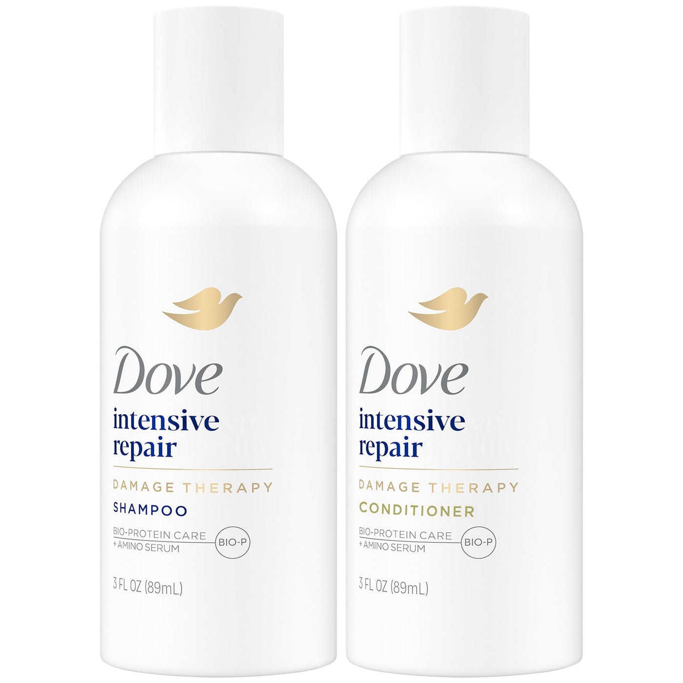 Dove Travel Essentials Shampoo and Conditioner Set â€“ Dove Nutritive Solutions Intensive Repair for Damaged Hair, 3 Oz Ea