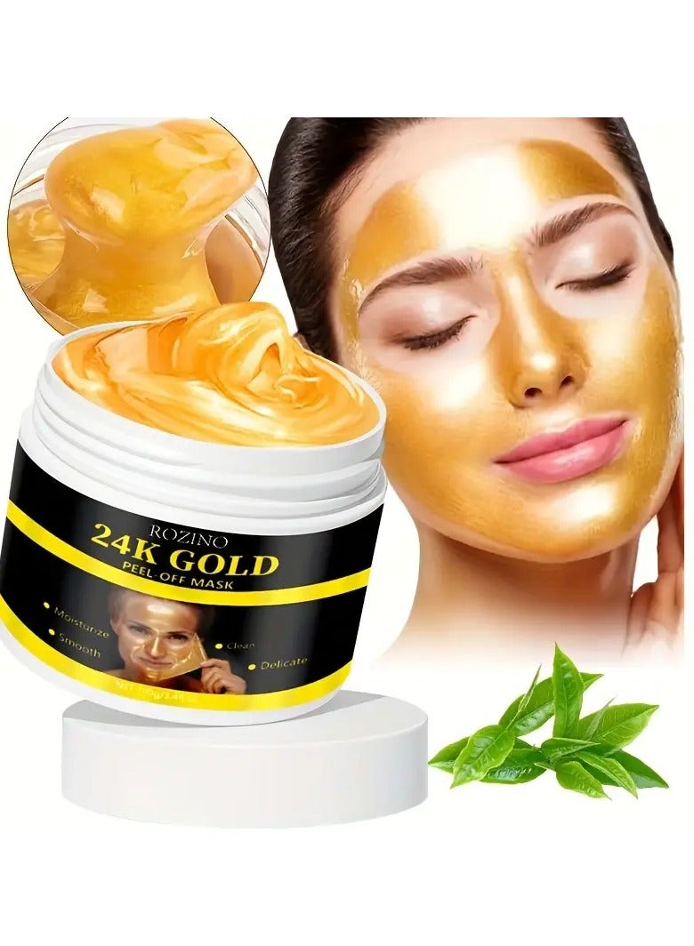 100g 24k gold facial mask moisturizes and soothes facial skin, leaving skin delicate and bright