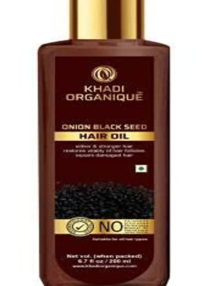 Khadi Organique Onion Black Seed Hair Oil For Healthy & Silky Hair 200 ml