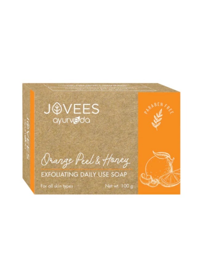 Orange Peel And Honey Exfoliating Daily Use Soap 100G | Gentle Exfoliating Soap, Removes Dead Skin, Brightening Cleanser For Fresh And Radiant Skin