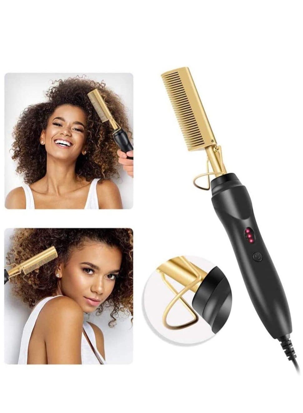 Hot Comb Hair Straightener Electric Straightening for African American And Wigs Ceramic Wand Curling Irons Lightweight Protective Brush