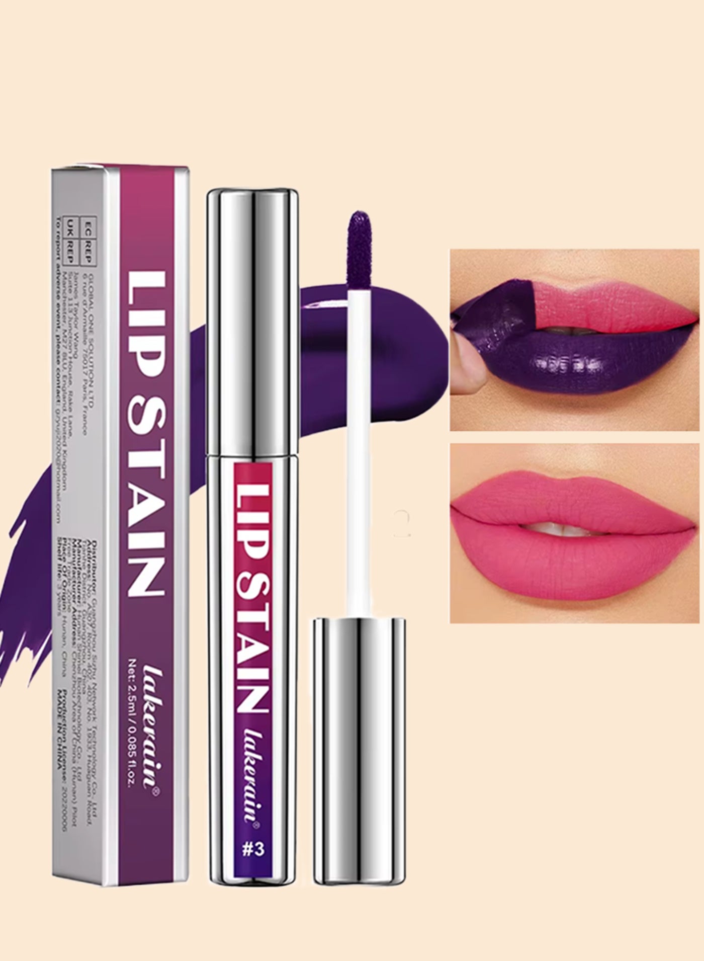 Lip Stain Peel Off Long Lasting Peel Off Lip Stain Lip Tint Waterproof Lip Liner Peel Off Stain Lip Liner Makeup Matte Liquid Lipstick Lip Gloss Peel Off Tattoo Lip Tint Matte Lipstick 2.5ml No.03